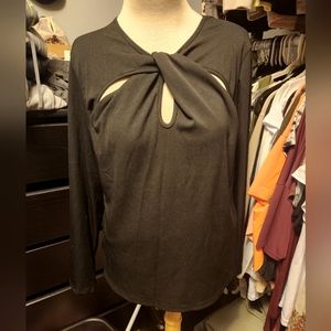 Black cut out shirt